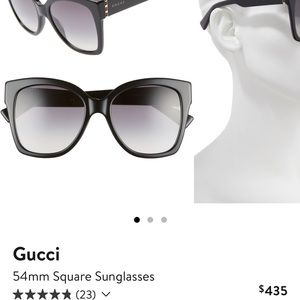 Gucci 54 mm square sunglasses - black